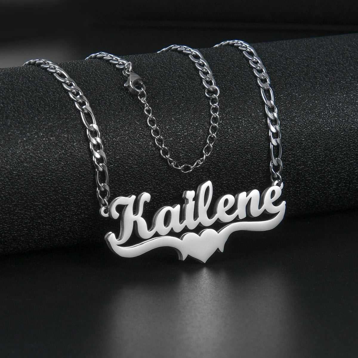 Prywatny, spersonalizowany produkt – podwójny naszyjnik z imionami na zamówienie, naszyjnik z sercem w prostym stylu, idealny na urodziny, imprezę, rocznicę – personalizowany prezent.